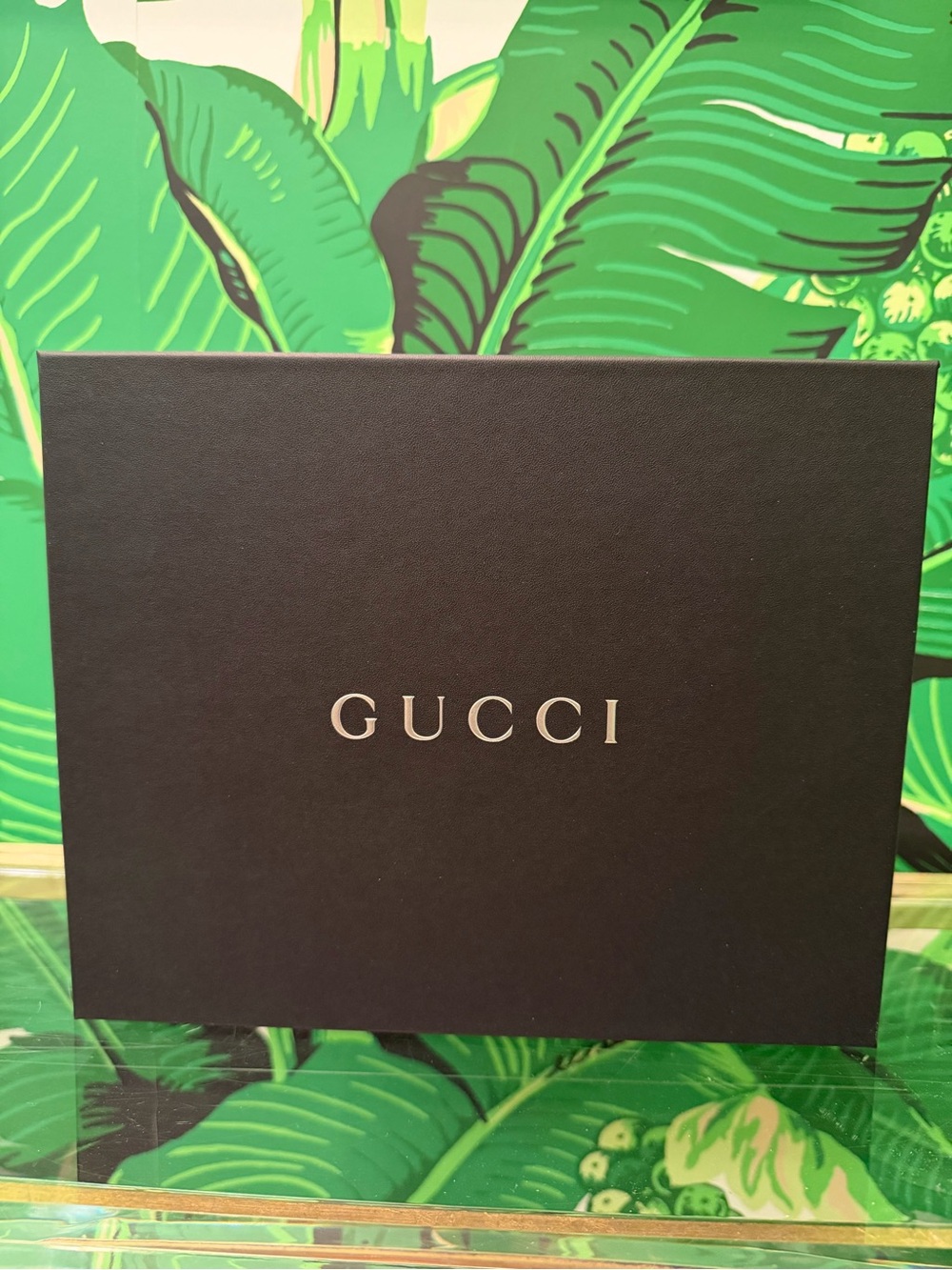 NEW Gucci Black Gift Box Silver Logo Original Ribbon Designer Packaging